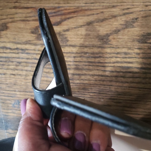 Rouge Helium Black Block Heels with Buckle and Zipper Back - Picture 14 of 16